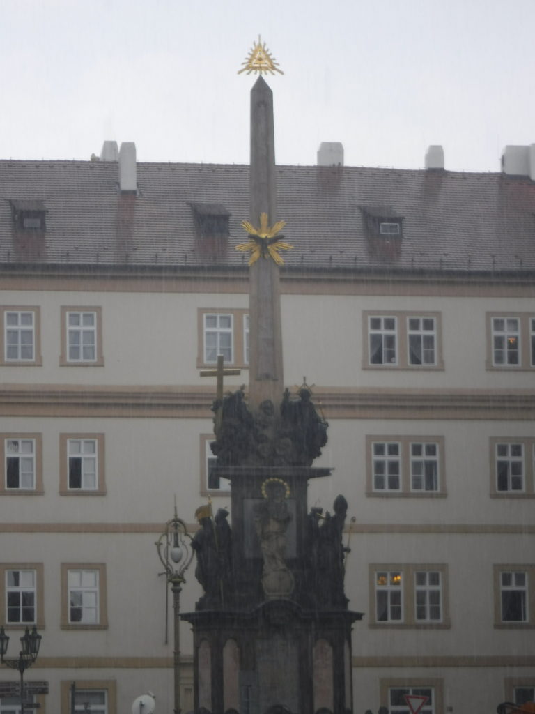 Illuminati symbol atop a monument
